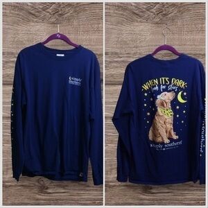 Simply southern blue, long sleeve T-shirt. Large. Stars.